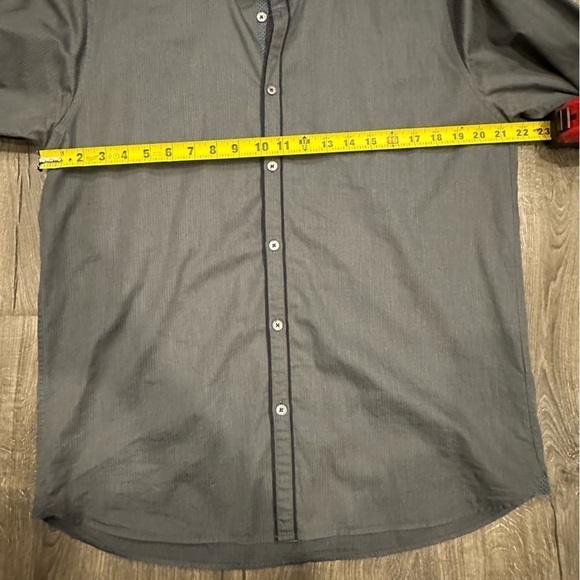 Ted Baker London Mens Shirt 5 XL Long Sleeve Button Up Gray Stripe Flip Cuff - Picture 8 of 13